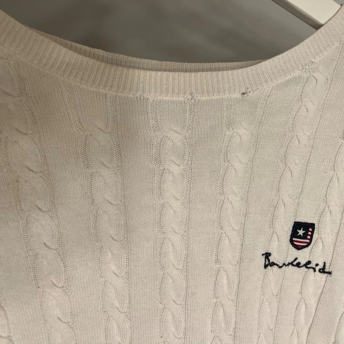 Vit kabelstickad tröja från Bondelid - 2