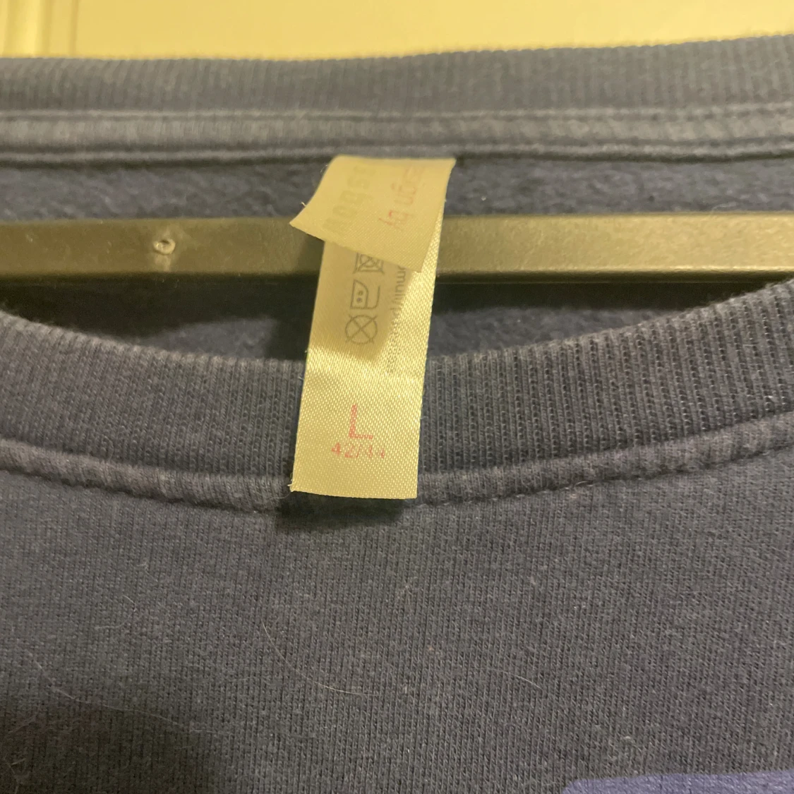 Blå college-tröja med tryck, stl L - 2