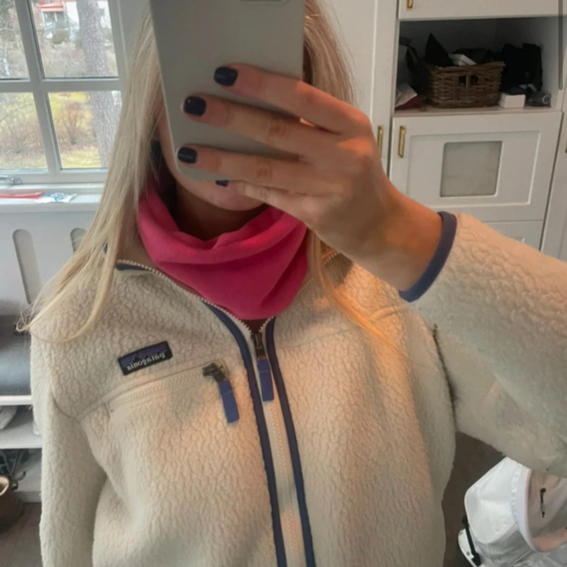 Två buffar i rosa och mörkgrön - 4