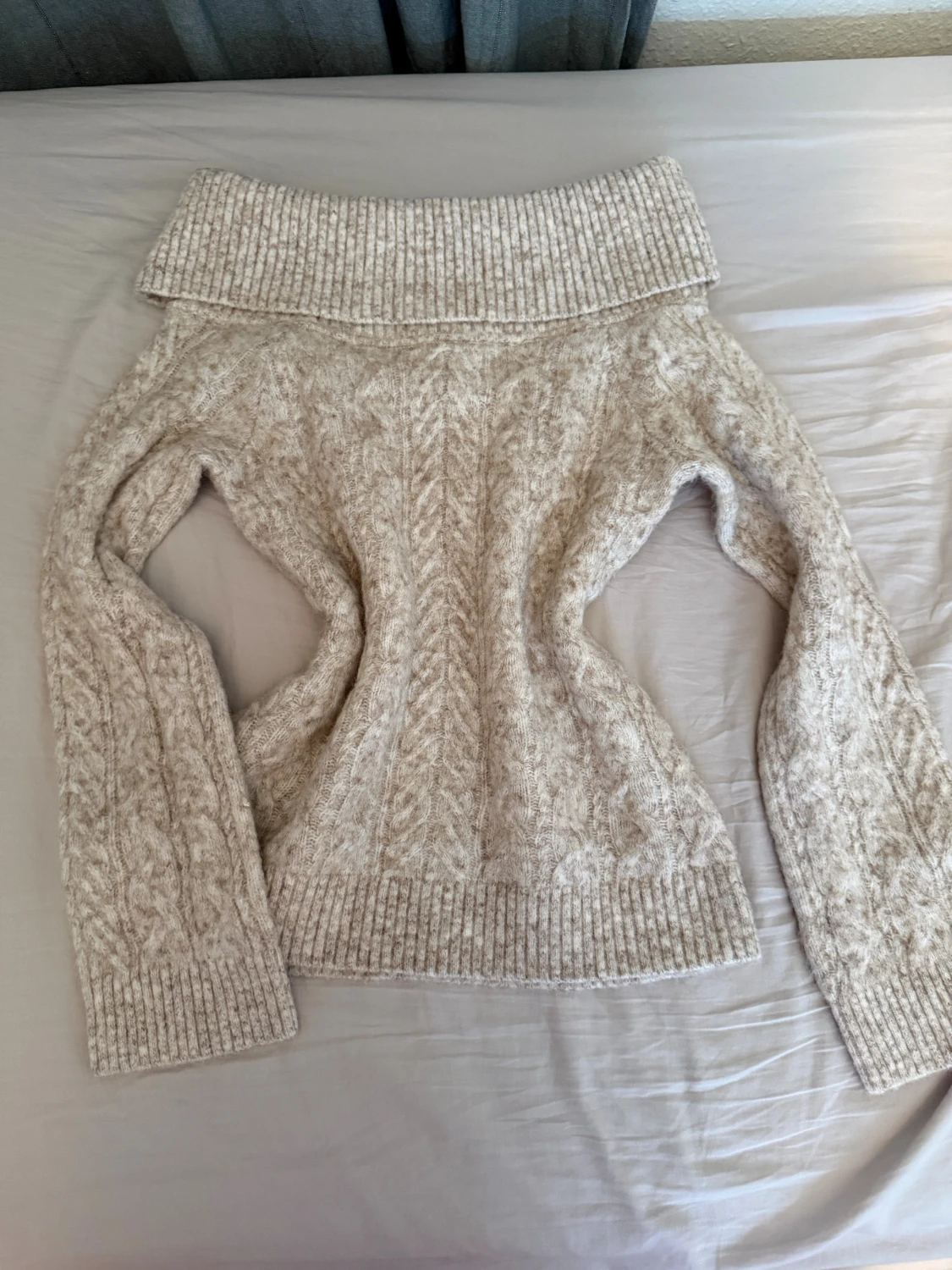 Offshoulder stickad tröja  - 2