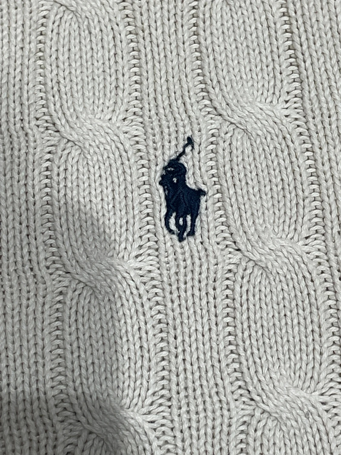 Vit kabelstickad tröja från Polo Ralph Lauren - 3