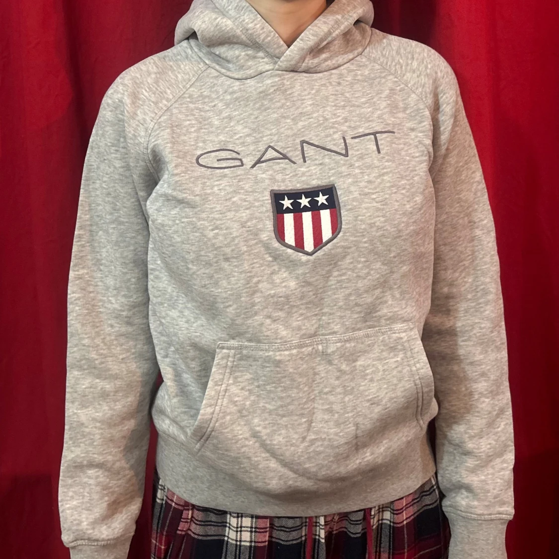 Grå hoodie från GANT med logga