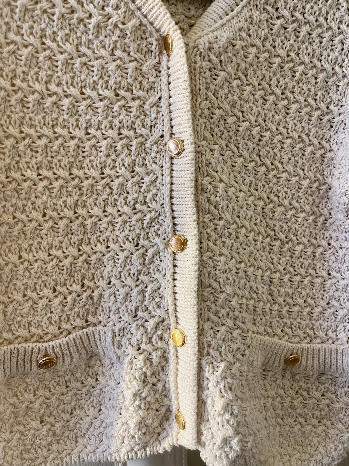 Beige stickad kofta från Zara - 1