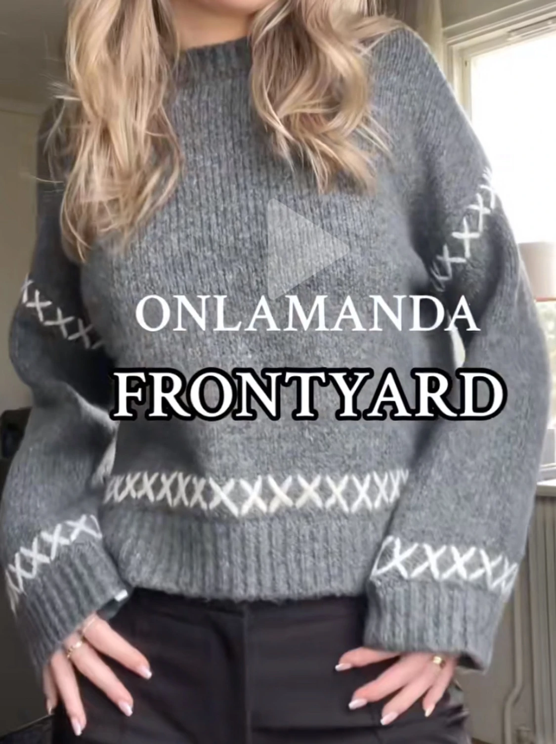 Grå stickad tröja 🩷 - 1