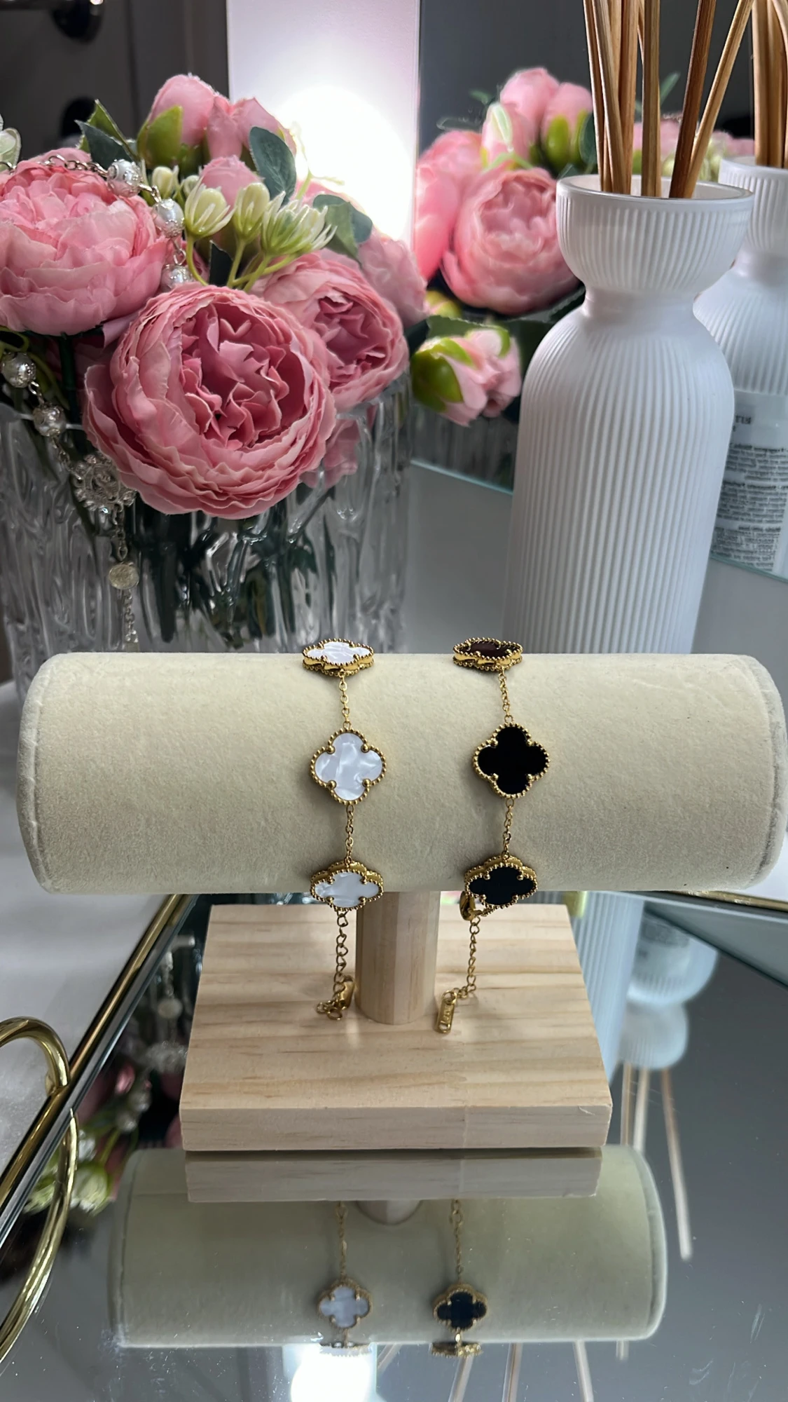 18k guldpläterad klöver armband  - 1