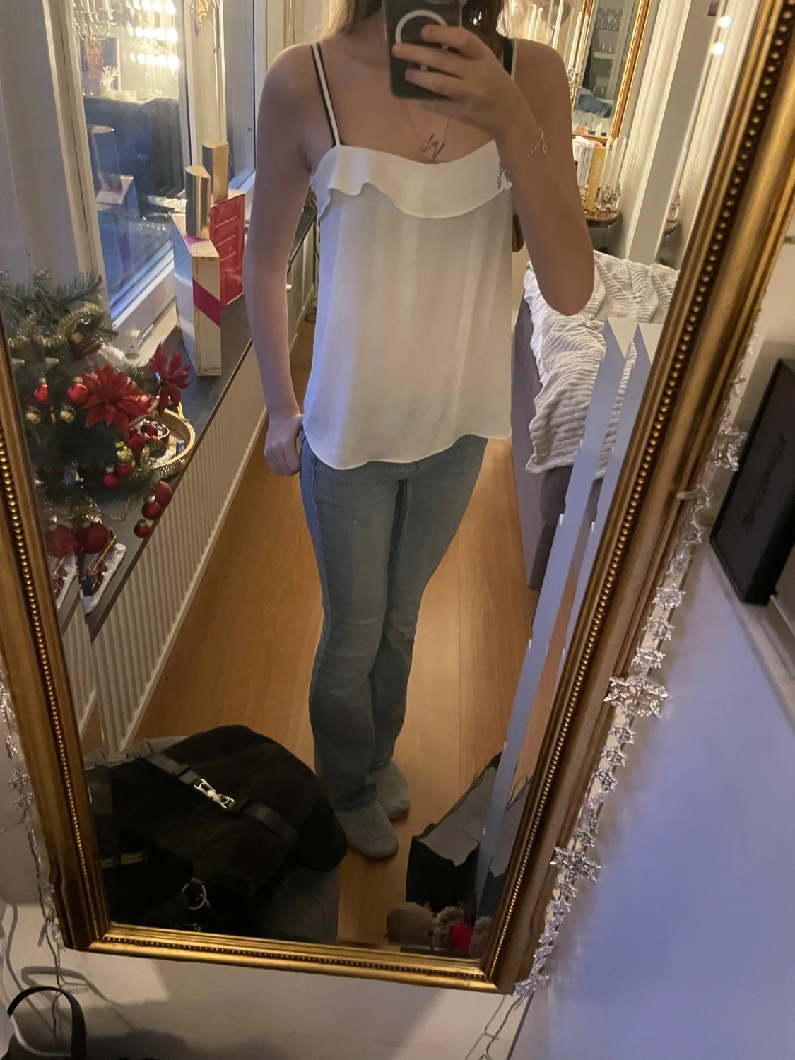 Vitt linne med vålang upp till🤍 - 1