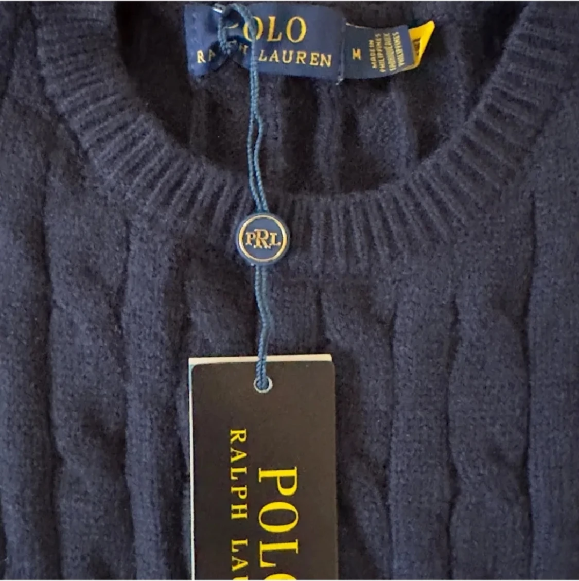 Marinblå kabelstickad tröja Polo Ralph Lauren - 1