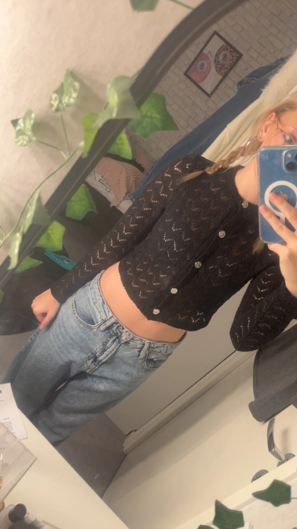 Svart croppad blus från H&M