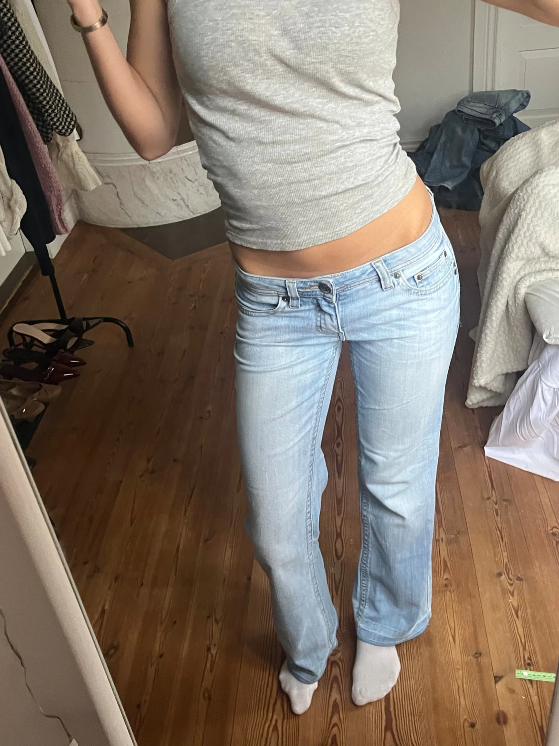 Ljusblå vintage jeans  - 4