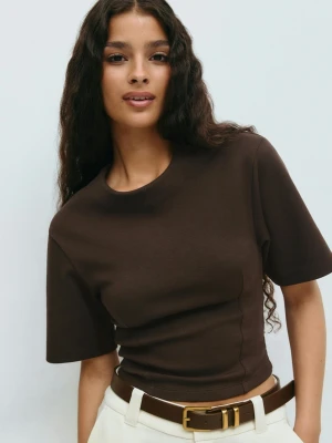 Ny Gina Tricot brun shaped t-shirz - Ny med prislapp i storlek XL