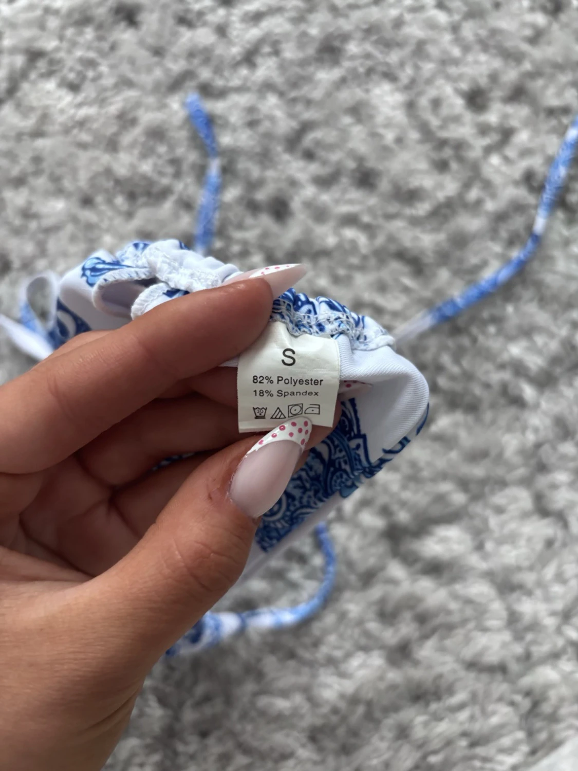 Blåvit bikiniöverdel  - 1