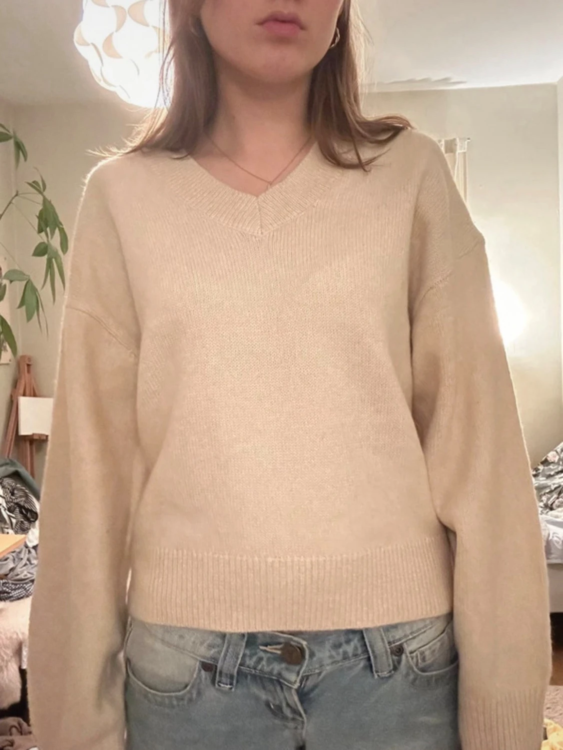 Beige stickad tröja från H&M - 1