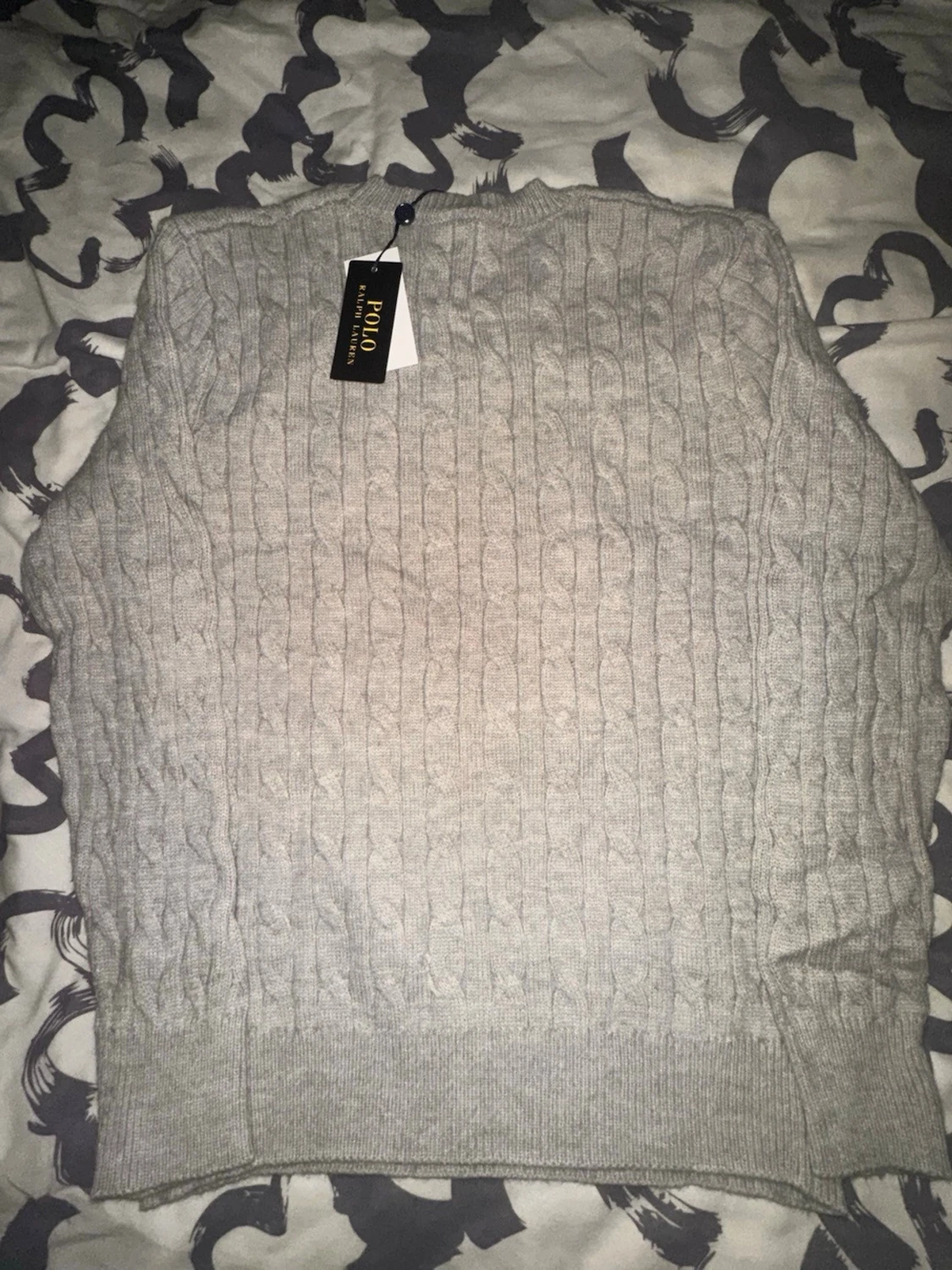 Grå kabelstickad tröja Polo Ralph Lauren - 1