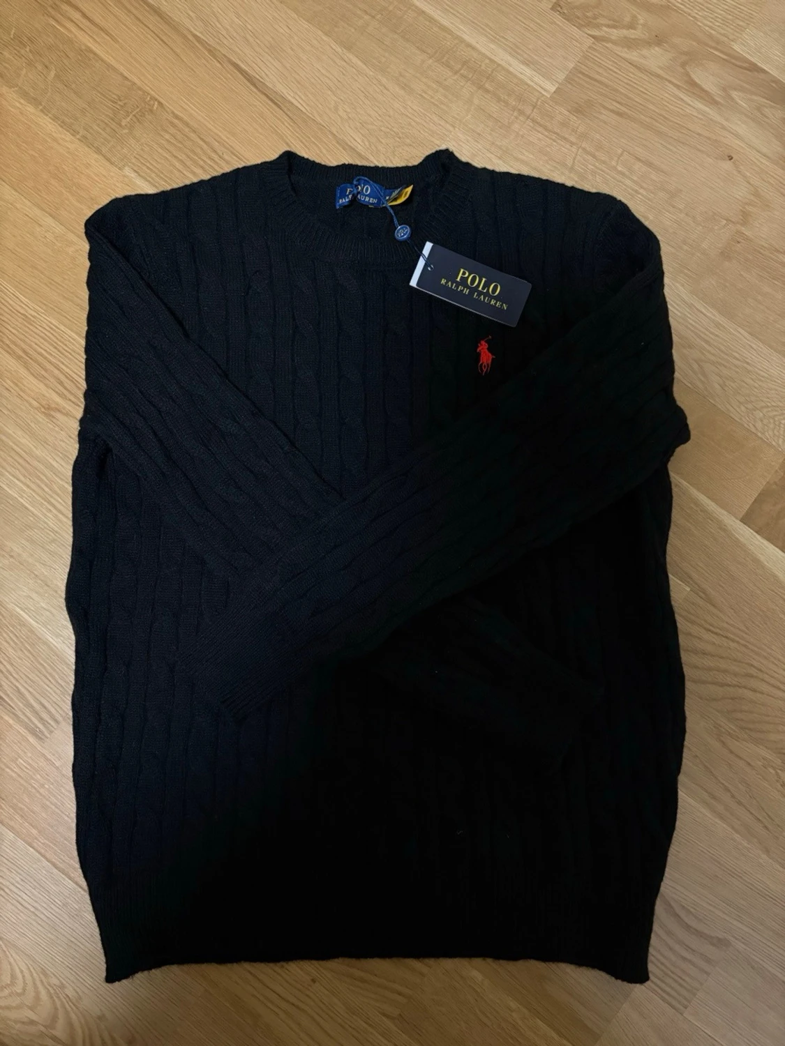 Svart kabelstickad tröja Polo Ralph Lauren - 1