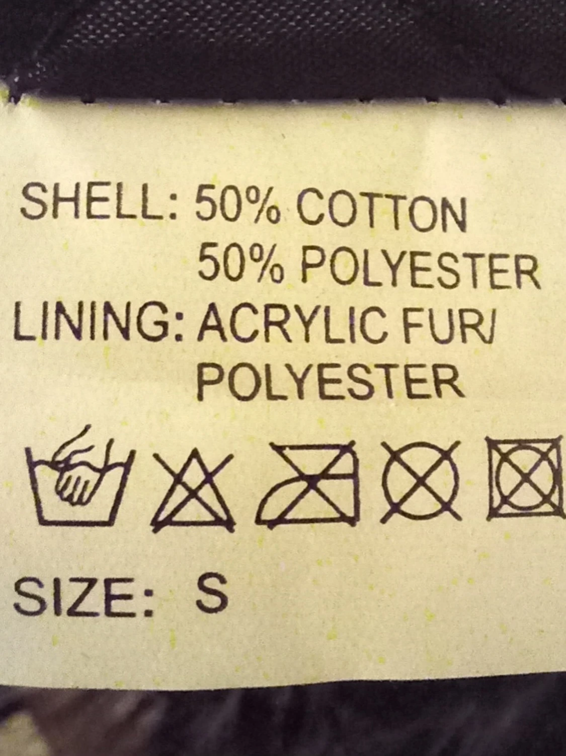 Svart och beige pälsmössa med hundtandsmönster - Storlek S - 5