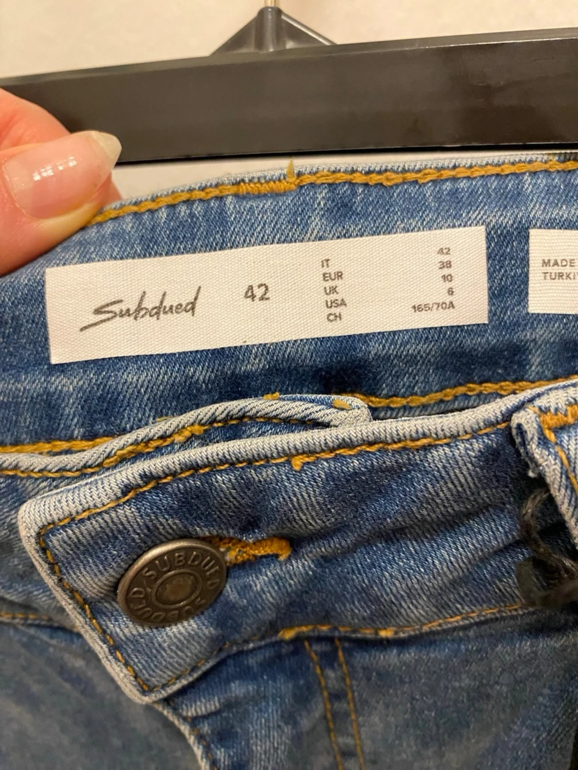 Blå bootcut jeans från Subdued - 4