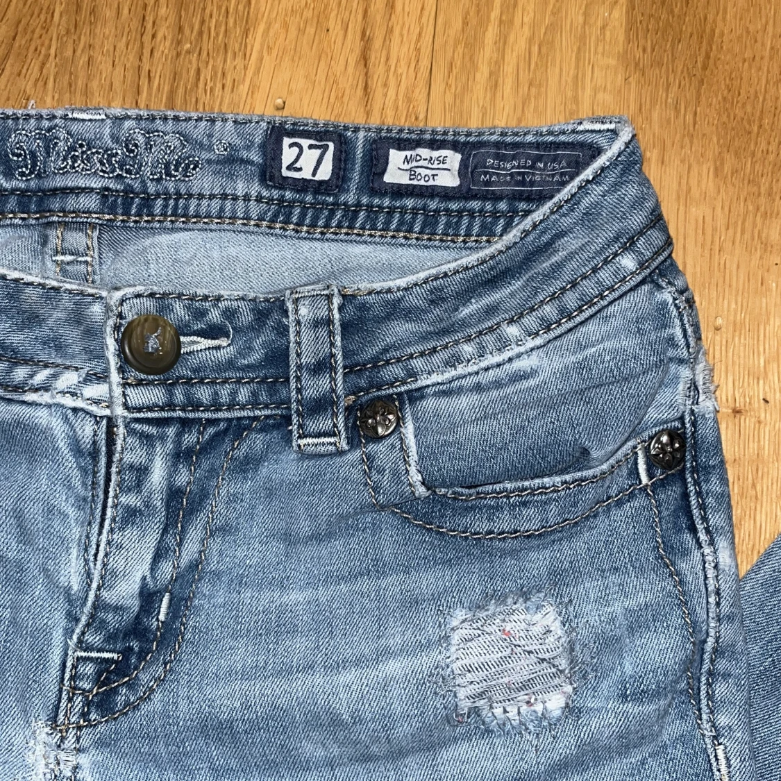 Miss Me ljusblå bootcut jeans - 3