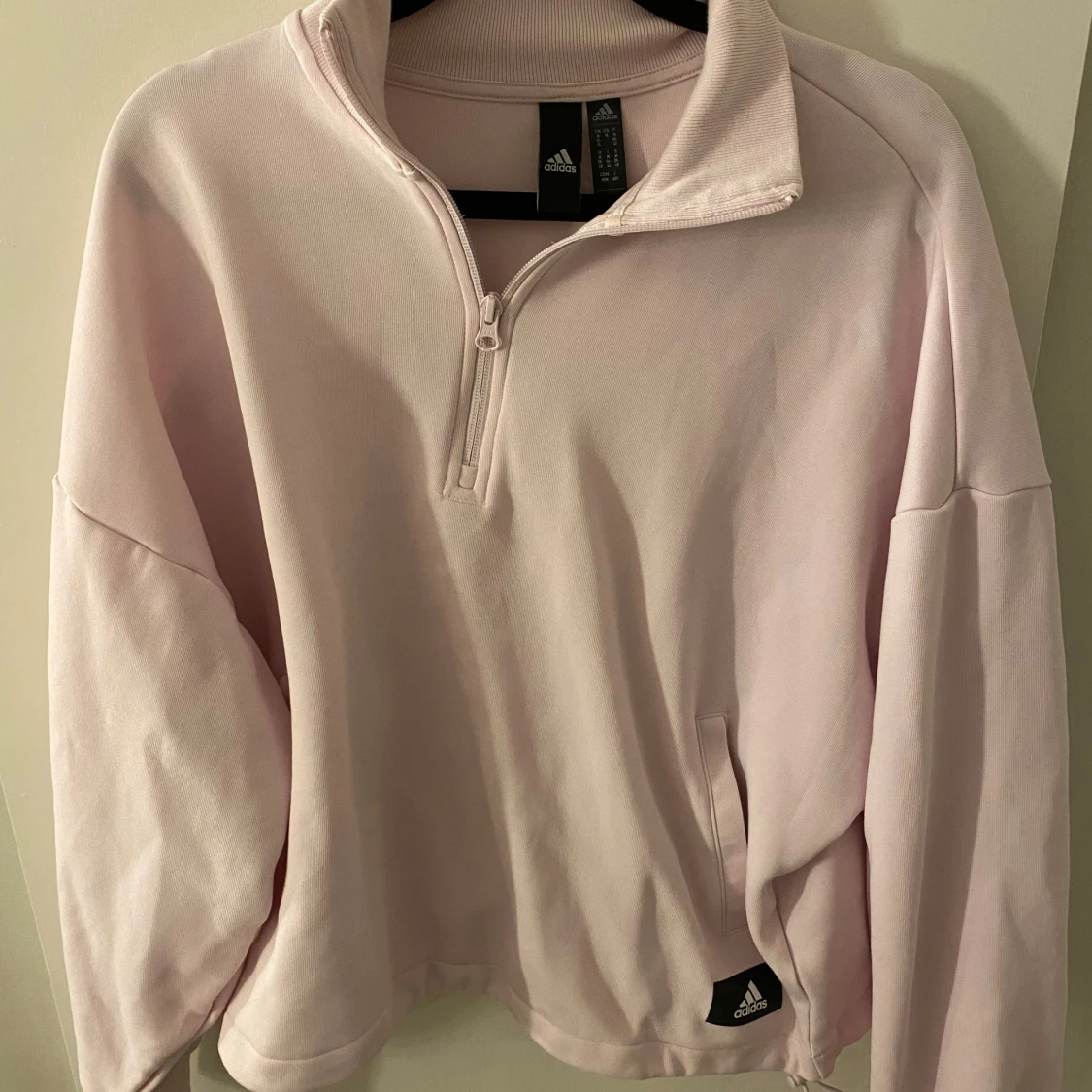 Ljusrosa Adidas half zip sweatshirt - 2