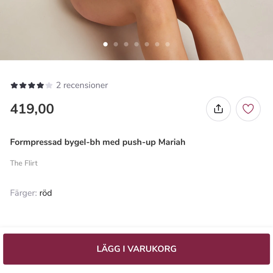 Röd push-up bygel-bh hunkemöller - 1