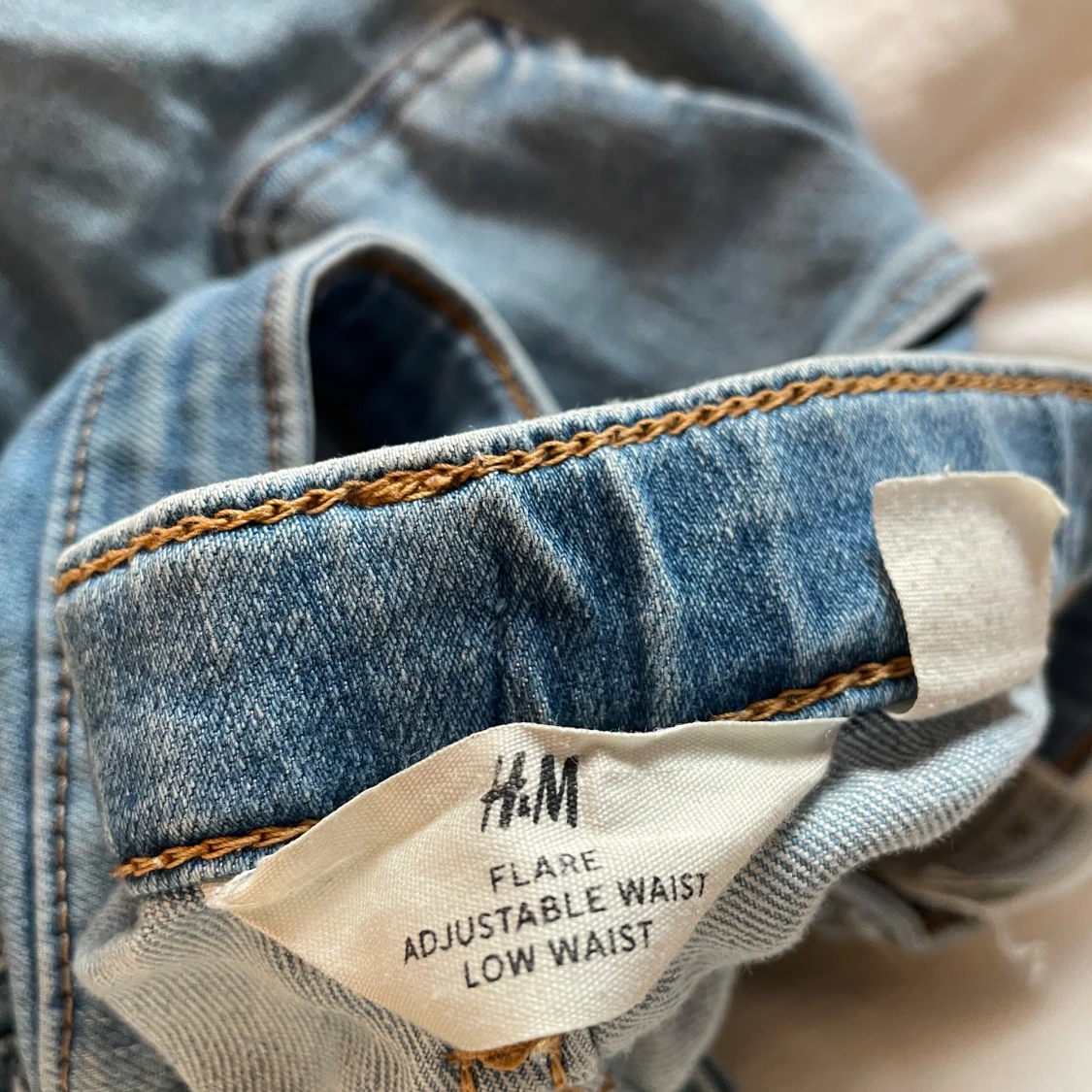 Ljusblå flare jeans low waist - 2