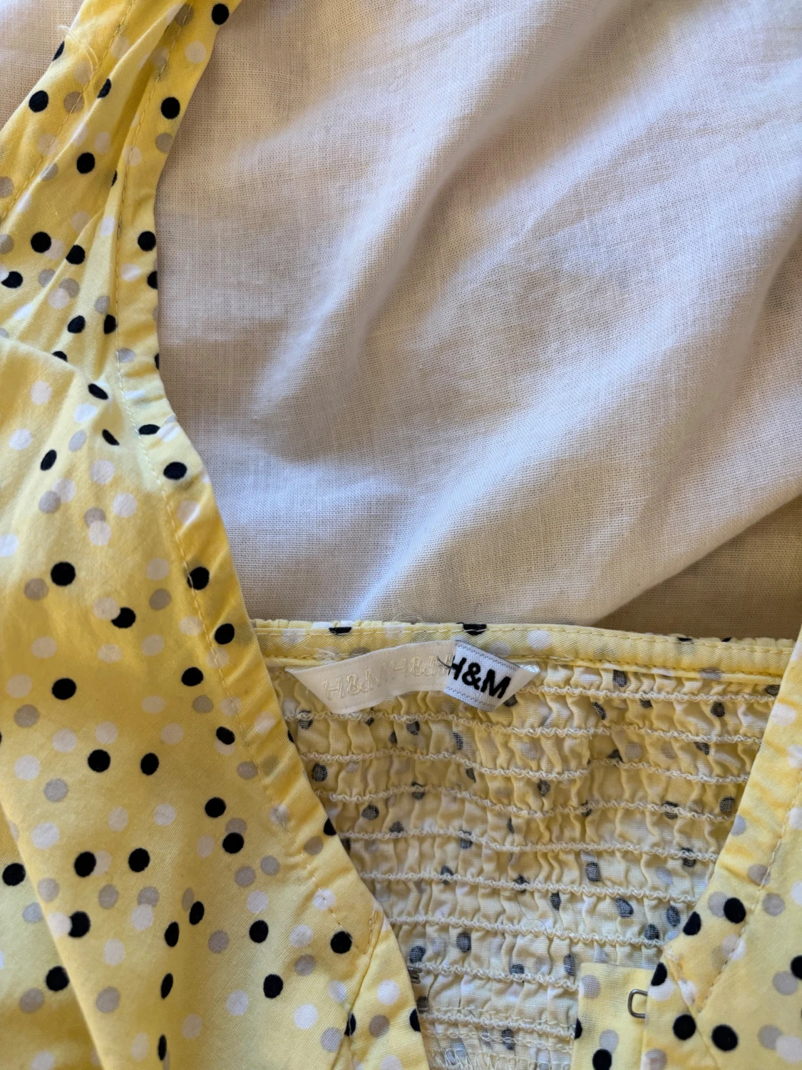 Gul prickig korsettopp från vintage H&M - 3