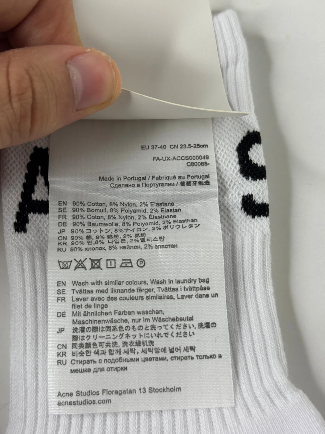 Svarta och vita Acne Studios strumpor - 2