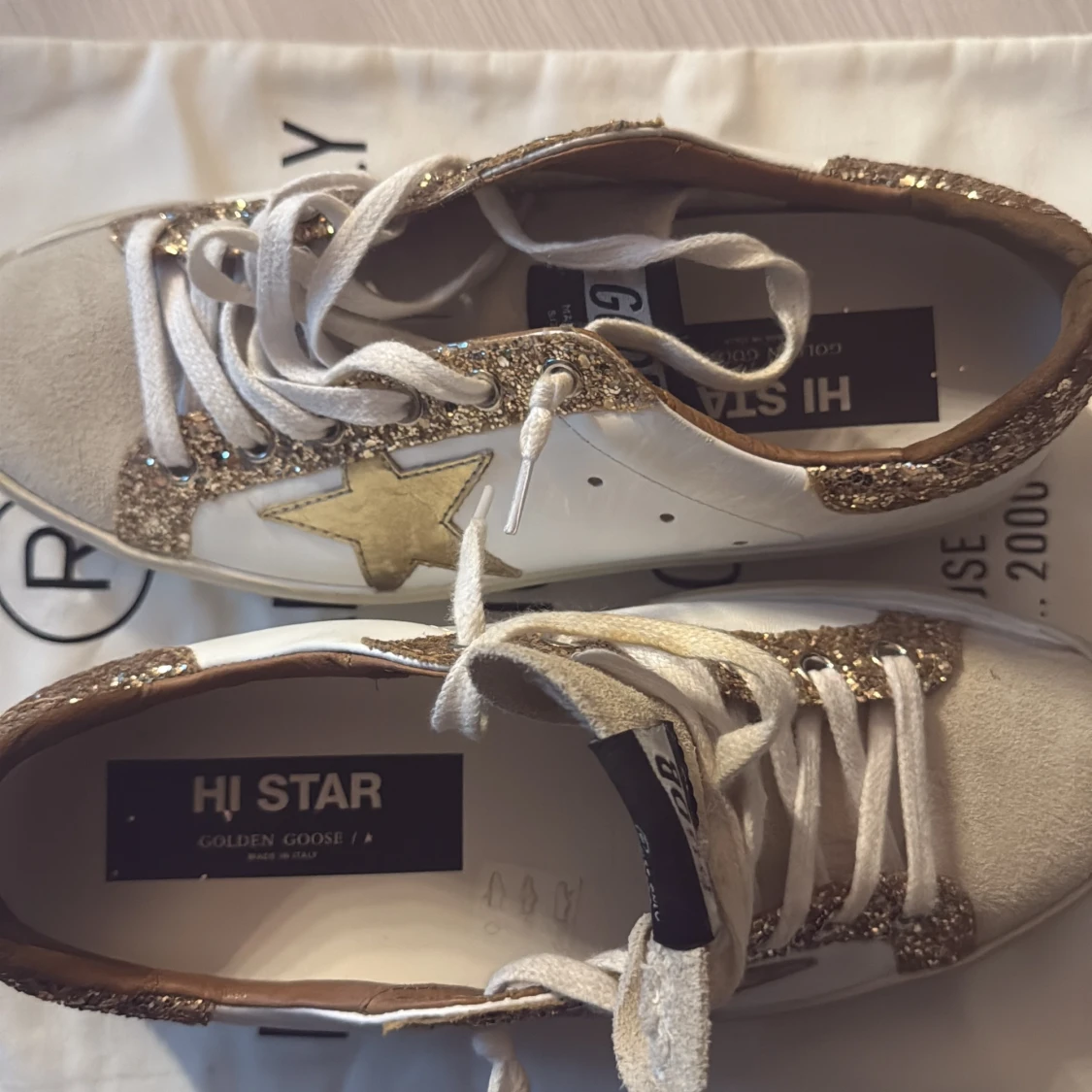 Golden Goose Hi Star sneakers med glitter