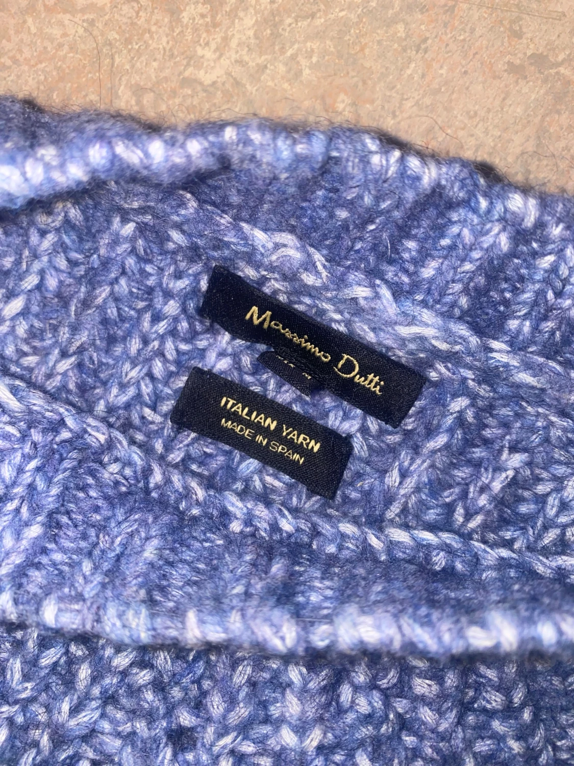 Blå stickad tröja Massimo Dutti - 1