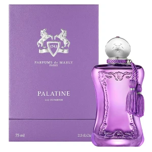 Palatine Eau de Parfum - Lyxig parfym från Parfums de Marly, Palatine. Snygg lila flaska med dekorativa detaljer. Tillverkad i Frankrike. Perfekt för dig som vill sticka ut med en exklusiv doft.