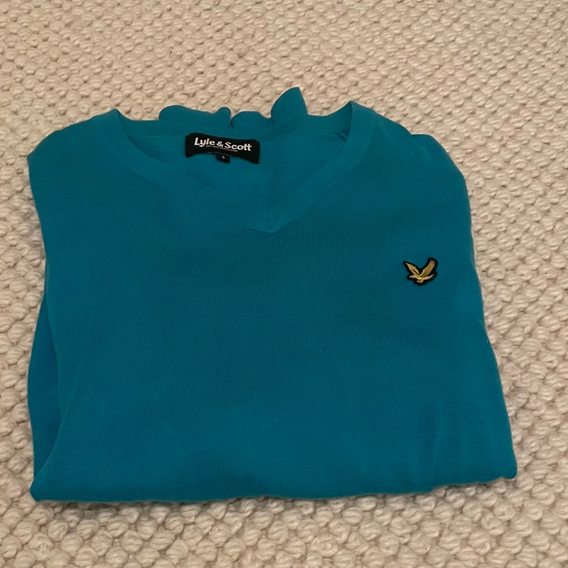 Turkos stickad tröja från Lyle & Scott - 1