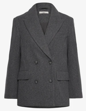 Grå dubbelknäppt kavaj från Premium Quality - Snygg grå tjock kavaj med dubbelknäppning och breda slag från gina tricot Premium Quality. Jackan har två framfickor med lock och är tillverkad i mjuk ullblandning. Perfekt för dig som gillar stilrena och klassiska plagg med en modern touch.