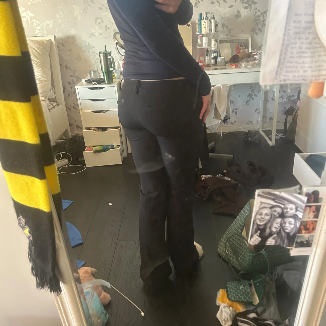 Svarta bootcut kostymbyxor Lågmidjade Vilma - 1