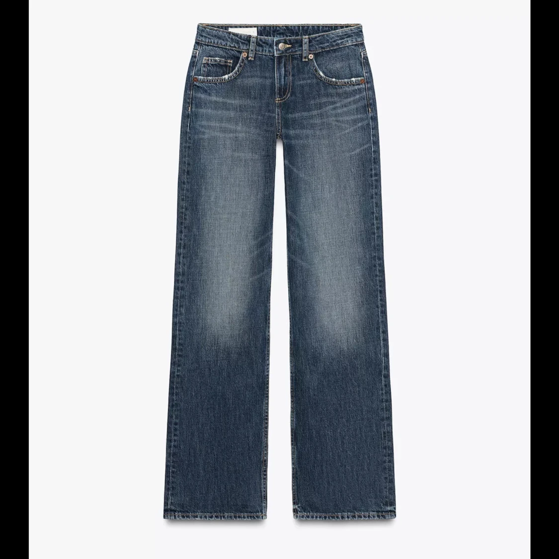 Blå wide jeans med låg midja - 1