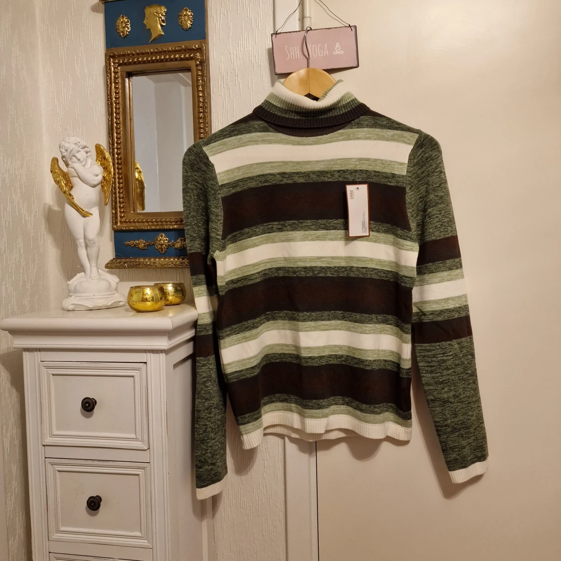 Randig polotröja från Jiangqianqian stickad tröja 