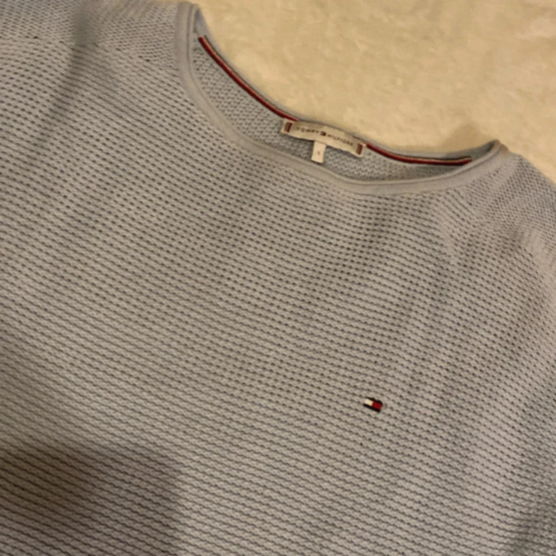 Ljusblå stickad tröja Tommy Hilfiger - 1