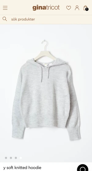 Stickad hoodie Gina Tricot  - Säljer min stickade gråa hoodie från Gina Tricot. Använd fåtal gånger, säljer pga att den inte används. Skulle säga att den sitter som XS/S