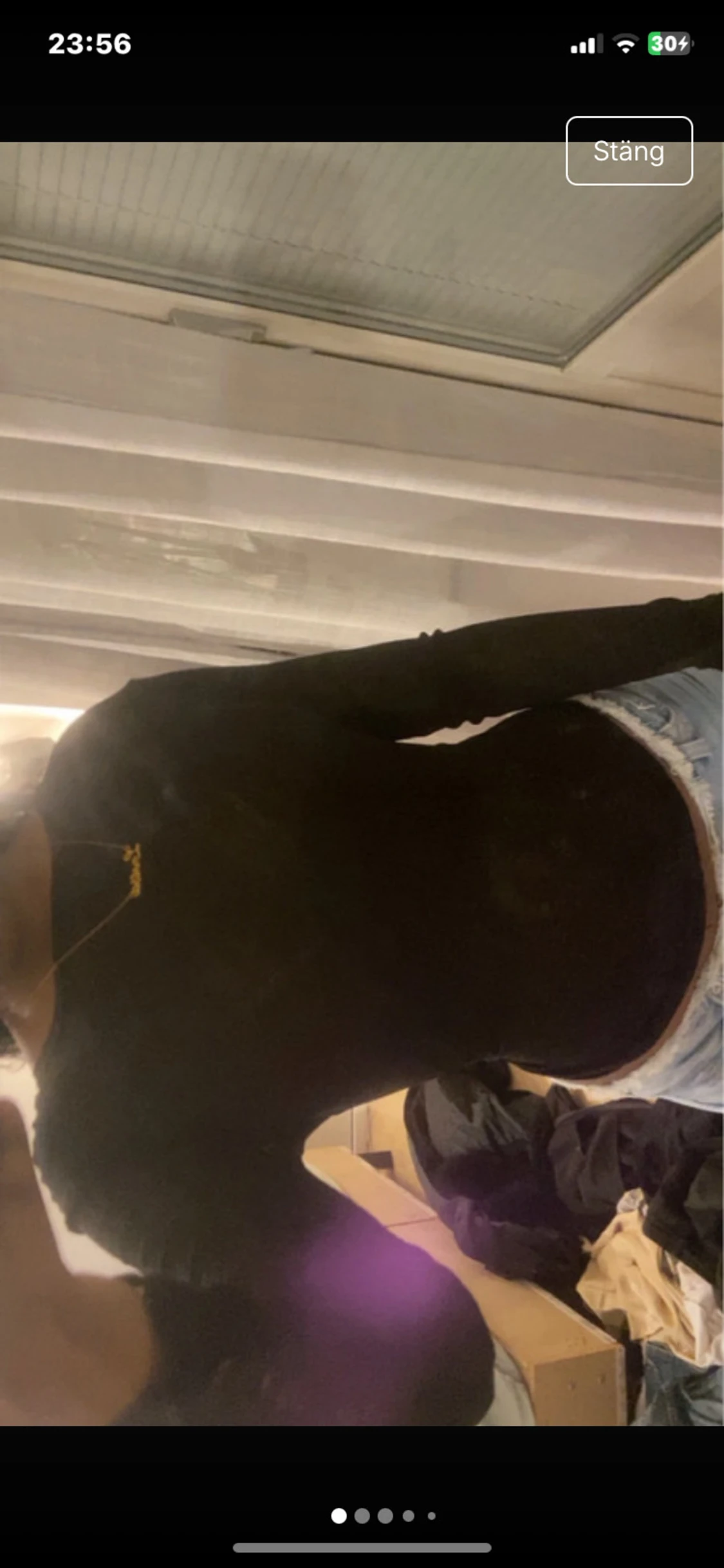 Svart långärmad mesh topp - 2