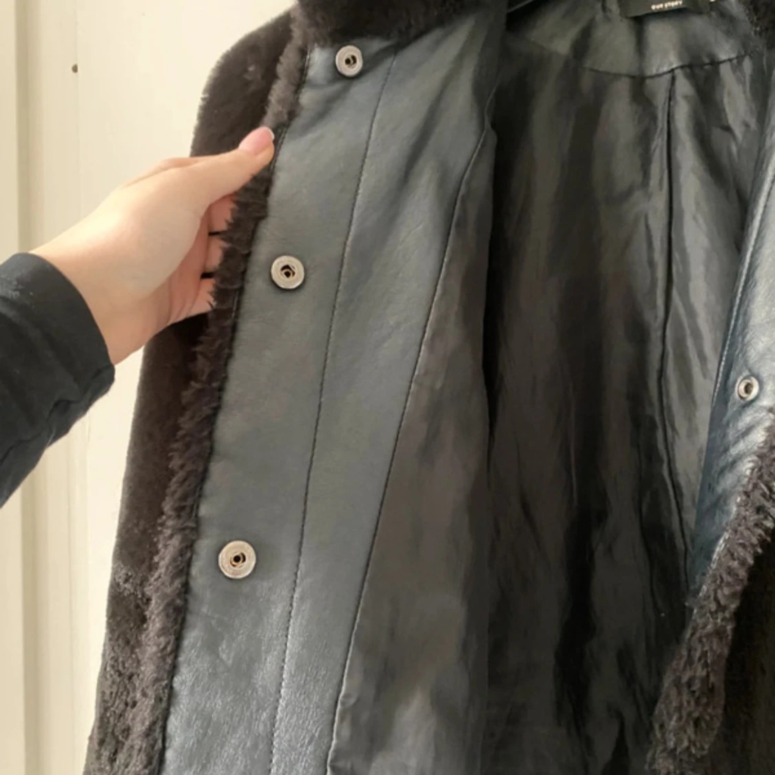 Svart pälsjacka från ONLY, stl S - 2