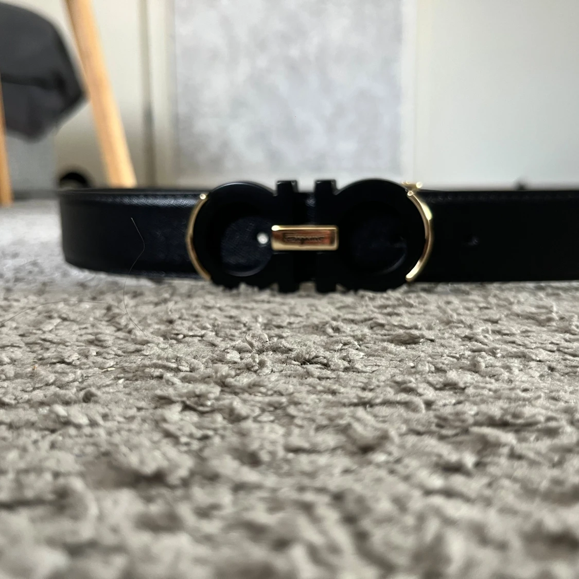 Svart Ferragamo bälte 90cm - 1