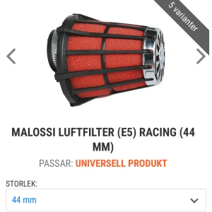 Malossi sportluftfilter 44mm - Helt nytt och oanvänt.