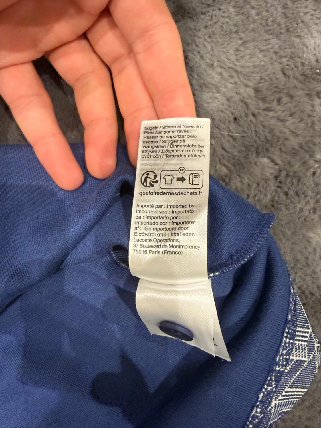 Blå mönstrad piké från Lacoste - 4