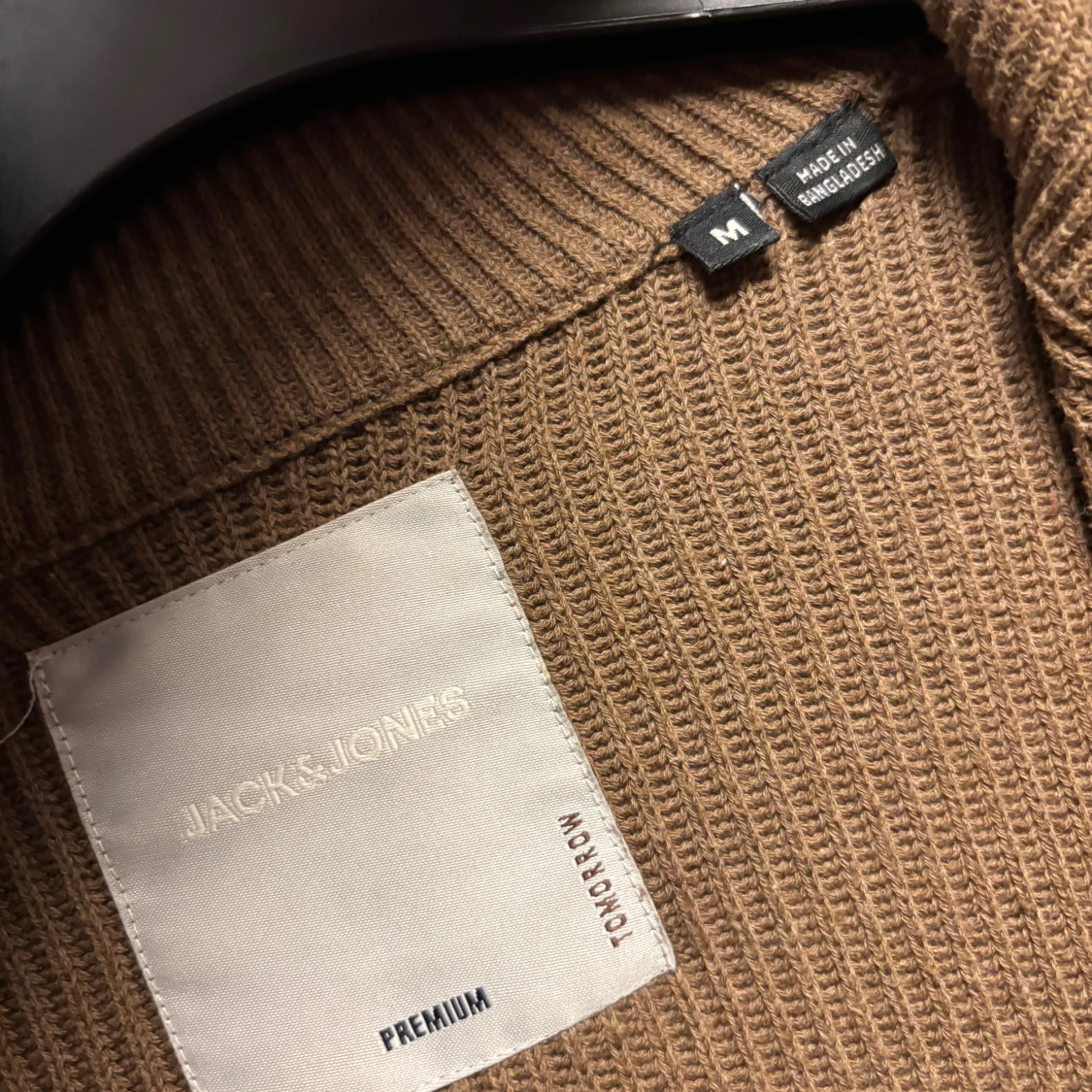 Brun ribbad half zip tröja Jack & Jones - 1