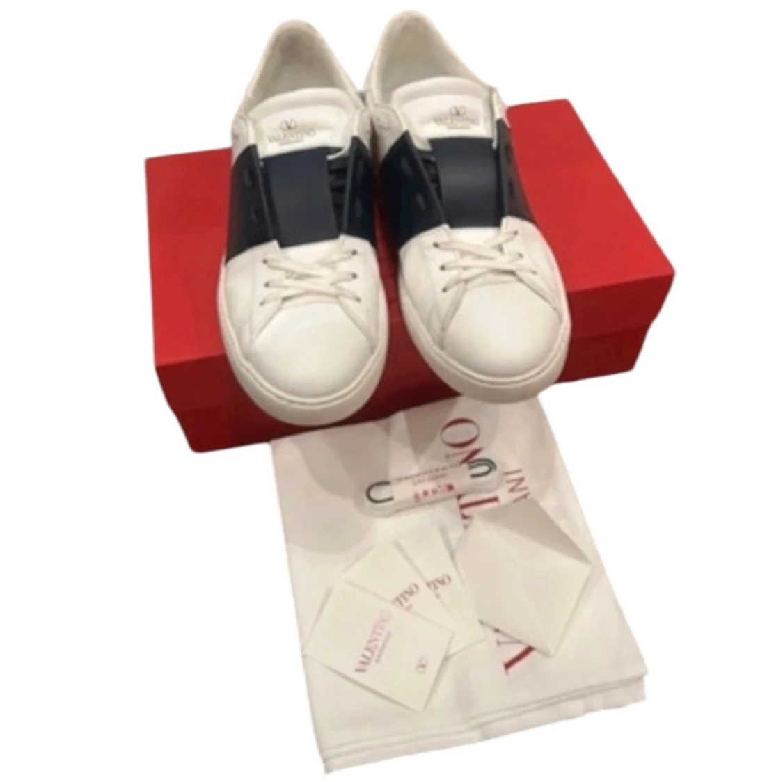 Valentino Open sneakers vit/blå skinn - 2