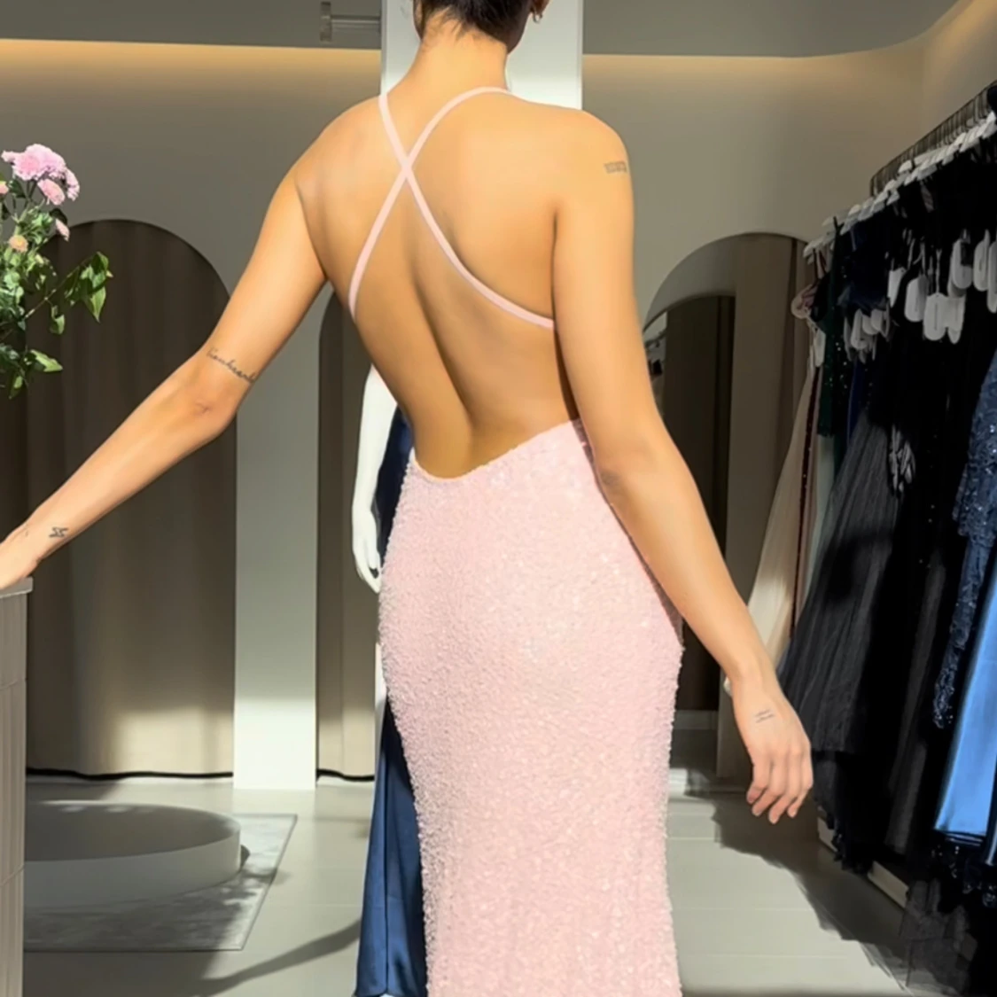 Rosa balklänning dressroom Linné - 1