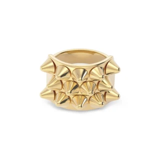 Guldig ring med nitar - Säljer även min ring från edblad i guld💛
