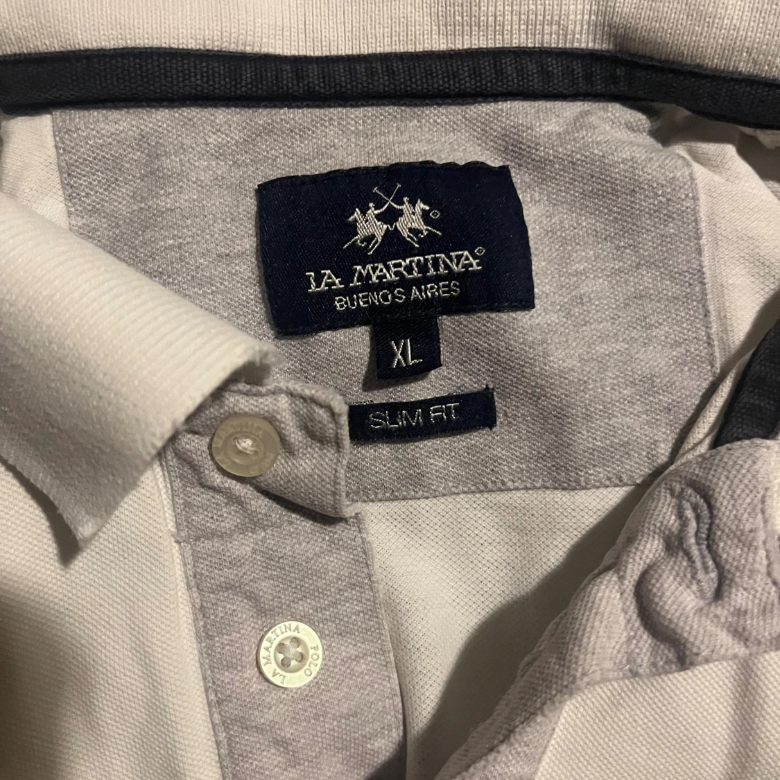 Vit piké från La Martina med brodyr - 4