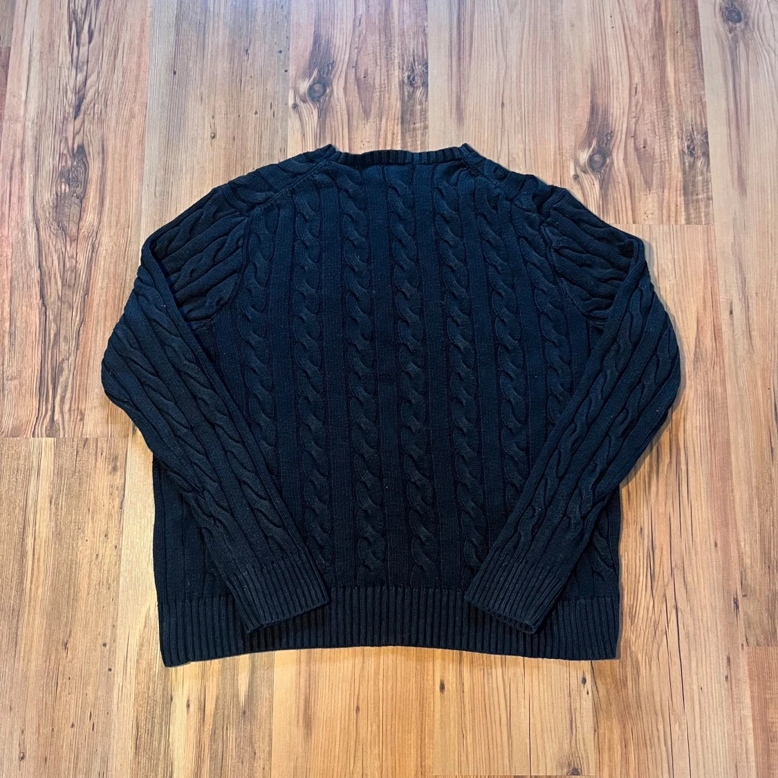 Svart kabelstickad Ralph lauren tröja  - 1