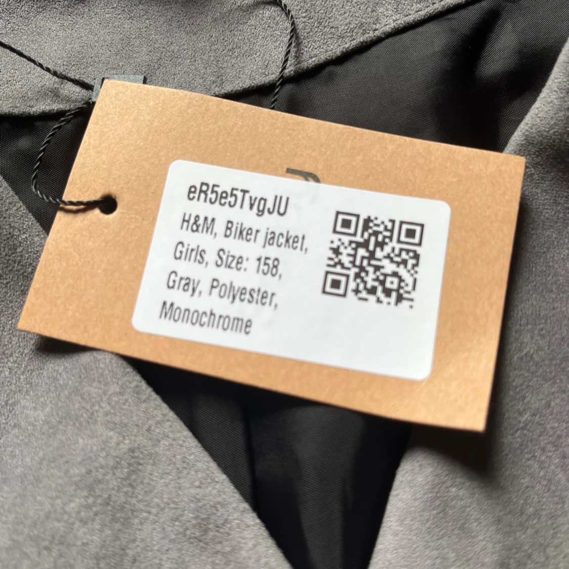 Grå mocka bikerjacka från H&M - 4
