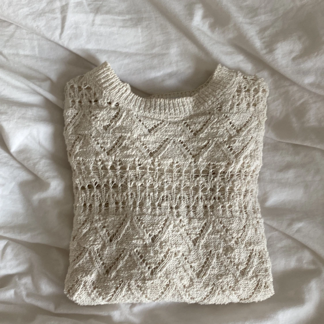 Beige stickad topp från Zara S - 3