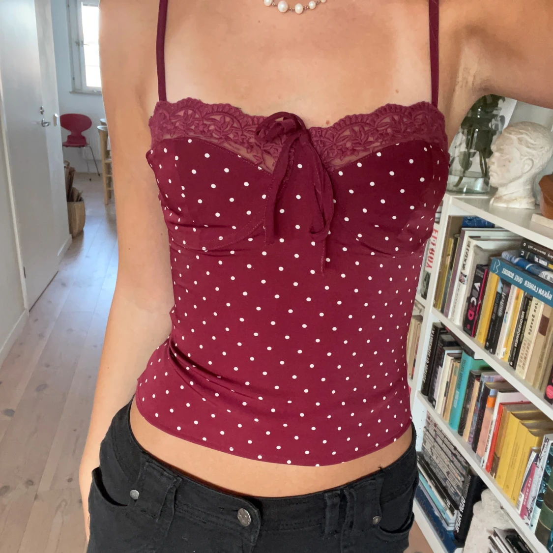 Vinröd korsett-topp - 1
